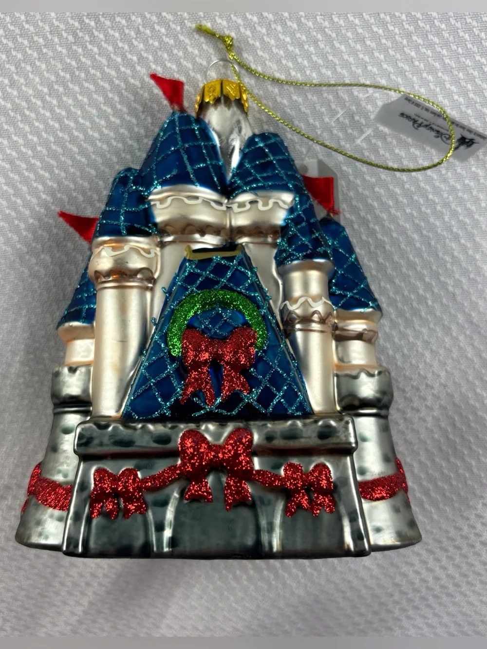 Disney Parks Fantasyland Castle Glass Ornament NWT Disneyland Disney World
